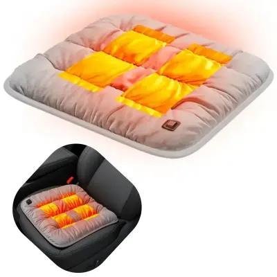 Green Lion Electric Heat Pad Heating Seat Cushion – Gray, 4 Heating Modes, 30s Fast Heat, USB Powered