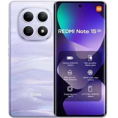 REDMI Redmi Note 15 Pro 12GB RAM 256GB Storage 5G Mist Purple Smartphone – High-Performance AMOLED Display, 200MP AI Quad Camera, 6580mAh Battery, MediaTek Dimensity 7400 Ultra