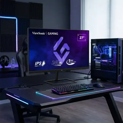 ViewSonic 27-Inch FHD IPS Gaming Monitor 240Hz Refresh Rate 1ms MPRT SuperClear IPS Panel HDR10 AMD FreeSync and G-Sync Compatible HDMI DisplayPort