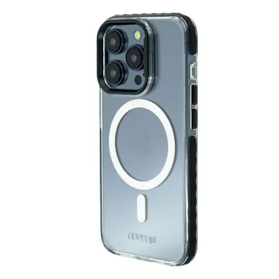 Levelo iPhone 15 Pro Max FlexiGuard MagSafe Transparent Case Levelo - Black Black