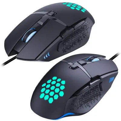 CHOETECH Wired Gaming Mouse with Multi-Keys and Multi-color Breathing Light, CHOETECH GM-W02 - Black