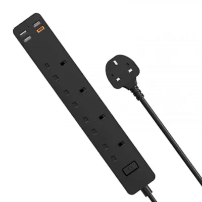 WiWu PD 20W Power Strip USB-Cx1 Plus USB-Ax3 3M Black | WIWU U02UK 3M - Black