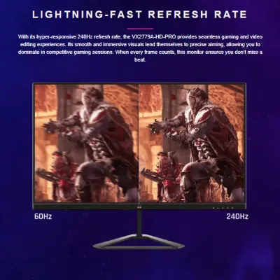 ViewSonic 27-Inch FHD IPS Gaming Monitor 240Hz Refresh Rate 1ms MPRT SuperClear IPS Panel HDR10 AMD FreeSync and G-Sync Compatible HDMI DisplayPort