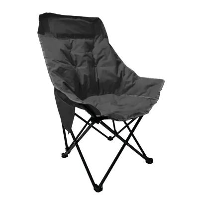 Generic Folding Moon Camping Chair 70 × 58 × 38 cm – Portable Outdoor Chair with Padded Seat and Carry Bag Black