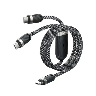 PorodoBlue Dual Type-C Cable with 60W Fast Charging, Dual Output, and 480Mbps Data Transfer. Durable 1.2M USB-C PD Cable For Multiple Devices