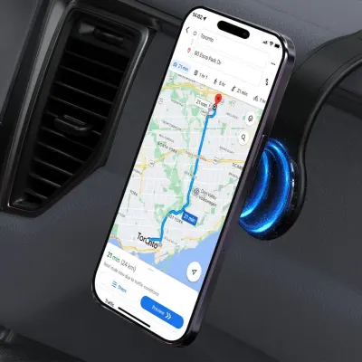 Lisen Foldable MagSafe Car Phone Holder with 360° Rotation & Adjustable Mount
