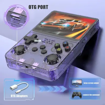 Generic Retro Handheld Game Console – Dual 3D Joysticks, 20,000+ Classic Games, 3.5″ IPS Screen, 6H Playtime (64GB) – R36S