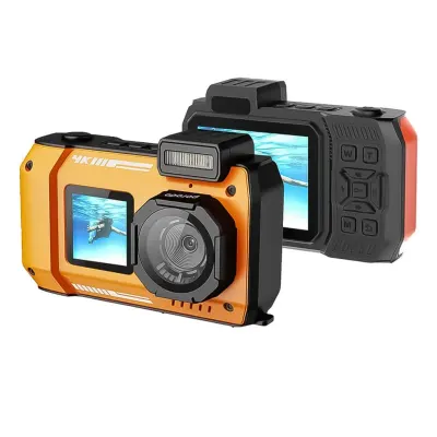 Porodo Waterproof Digital Camera Dual Screen & 18x Zoom, Porodo - Orange Orange