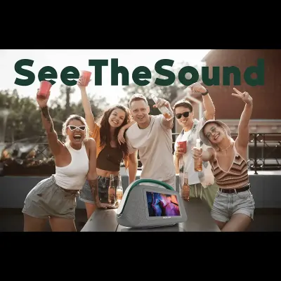 Green Lion 80W Smart Display Speaker with 10.1” HD Touchscreen for Parties, Outdoor Camping & Home Entertainment