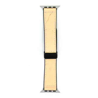 MOCOM 49mm Watch Straps Genuine Leather Crocodile Design Mocom (Only Straps) - Beige Beige