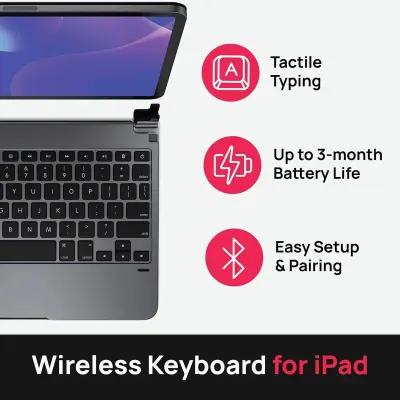 BRYDGE Wireless Bluetooth Keyboard with Magnetic Protective Cover, Integrated Trackpad, Tactile Typing Keys & Long Battery Life for Apple iPad Pro 11-inch