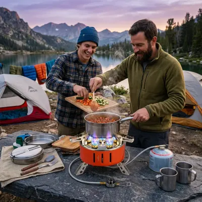Camping Family Portable 7-Burner High-Power Gas Camping Stove with 28500W Advertised Firepower, 100cm Gas Hose, Foldable Metal Pot Supports and Carrying Bag
