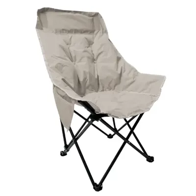 Generic Folding Moon Camping Chair 70 × 58 × 38 cm – Portable Outdoor Chair with Padded Seat and Carry Bag Beige