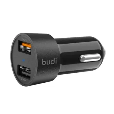 Budi Quick Car Charger 3.0 | QC3.0 | 2 USB Ports |18 Watt | 2.4 AMP | 12 Watt | Budi M8J622Q