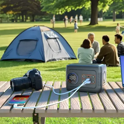 Porodo 76.96Wh Outdoor Portable Power Station with Wireless Charger – Camping & Travel Ready