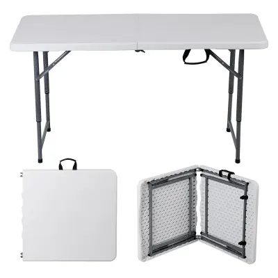 Generic Heavy Plastic Folding Table 122x60x74cm – Sturdy Durable Portable Outdoor Dining Table for Camping, BBQ, Garden Party & Easy Storage