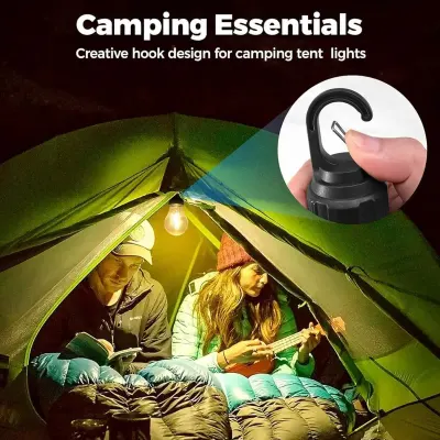 Generic Portable Rechargeable Vintage Camping Light Bulb – Type-C Warm Light Hanging Tent Lantern