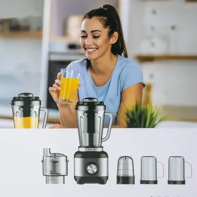 Green Lion 600 Watts 6-in-1 Blender with 1.8 Litres Capacity and Unbreakable Jar Green Lion - Silver & Black