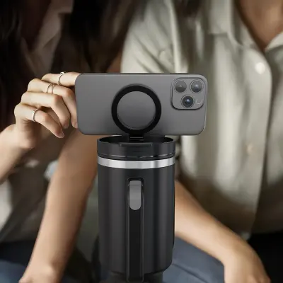 Porodo Hydrate & Hold 1.2L Insulated Stainless Steel Tumbler with Built-in 360° Magnetic Phone Mount and Comfort Handle