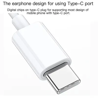 Yesido In-Ear Wired Earphones with Microphone and Type-C Connector, Aluminum Shell, Noise Cancelling, Yesido YH35 - White