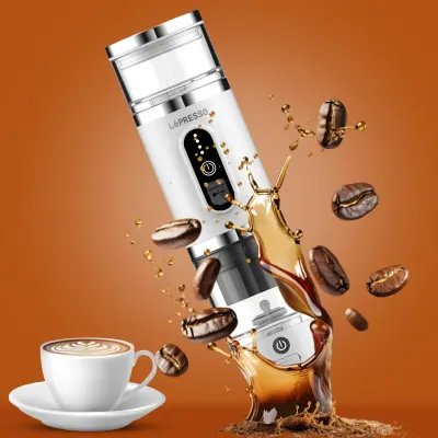 Lepresso 4-in-1 Portable Coffee Maker + Milk Frother – Compact, Dual-Cup, Battery & USB-C Compatible