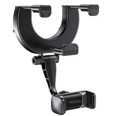 Yesido Rearview Mirror Phone Holder with 360° Rotation & Adjustable Car Mount