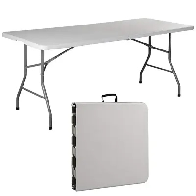 Generic 152cm Foldable Table with Built-in Handle – Heavy Duty Portable Table with Steel Legs for Camping, Events & Outdoor Use