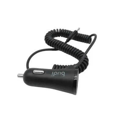 Budi Car Charger with Coiled Micro Cable 1.8M | Budi M8J068M