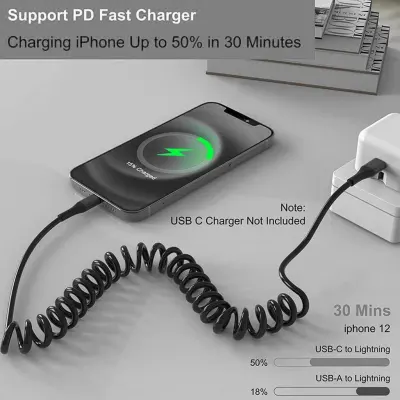 Desert 60W Type-C to Lightning Fast Charging and Sync Cable with 1 Meter Length Desert DS-204 - Black
