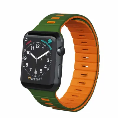 Goui Magnetic Wrist Strap (Only Straps) for Apple Watch (42/44/45mm), Goui Magnetic Band - OliveOrange