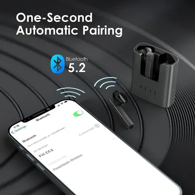 FIII FILL CC nano True Wireless Bluetooth Earbuds with Charging Case, Dual Microphone AI ENC, Bluetooth 5.2, Low Latency Gaming Mode, Multipoint Connection, 30 Hours Battery Life, Compact Metal Design