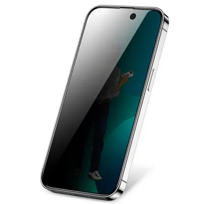 جرين ليون واقي شاشة iPhone 15 Pro Max مع 9H Steve Privacy قوي HD زجاج أخضر أسد - الخصوصية