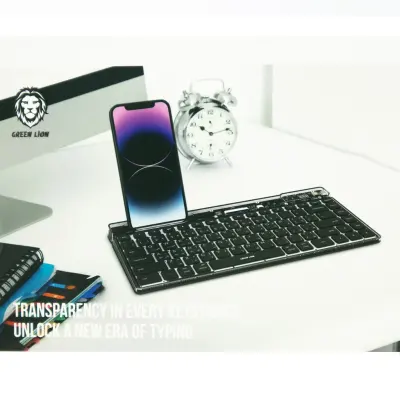 Green Lion Transparent Wireless Keyboard with Phone Cradle and Touch Power Switch Green Lion - Transparent