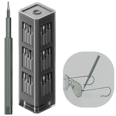 Green Lion Precision Manual Screwdriver Set With 42 Pieces CR-V Bits, Aluminum Handle, Magnetic Storage Case, And 360° Rotating Cap For Repair And Maintenance