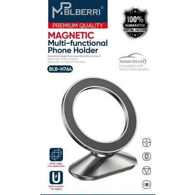 MpBlberri Magnetic Multi-Functional Car Phone Holder with 360° Rotation