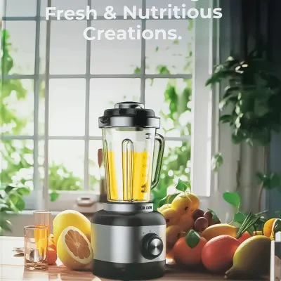 Green Lion 600 Watts 6-in-1 Blender with 1.8 Litres Capacity and Unbreakable Jar Green Lion - Silver & Black