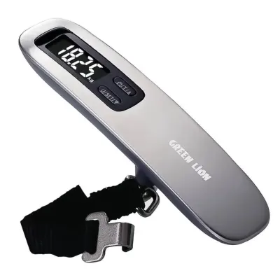 Green Lion Digital Luggage Scale with 50kg Capacity, Target Value Setting, Compact & Portable, High Accuracy, Green Lion - Silver