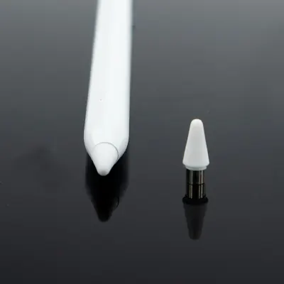 Porodo Smart Pencil with Touch Switch, Aluminum Body, 1.5mm Nib, Magnetic Attachment, Double Tap Function, 8-10 Hour Battery Life, Type-C Charging, Porodo - White White