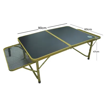Generic Foldable Camping 60×90cm BBQ Table – Wood & Mesh Surface, Heavy-Duty Outdoor Picnic Table