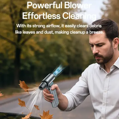 Yesido 3-in-1 Wireless Handheld Fan / Dust Blower / Vacuum Cleaner – 130,000 RPM High-Speed Air Blower, Fan, & Mini Vacuum Cleaner