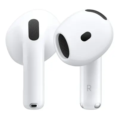 أبل سماعات AirPods 4 لاسلكية أصلية مع إلغاء الضوضاء النشط، شريحة H2، صوت مكاني، معادل صوت تكيفي، علبة شحن USB-C لاسلكية وبطارية حتى 30 ساعة