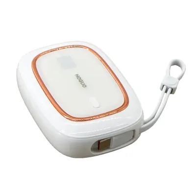 Hoguo 22.5 Watt 10,000mAh Power Bank with Built-in Lightning Connector Cable - Hoguo P17 White