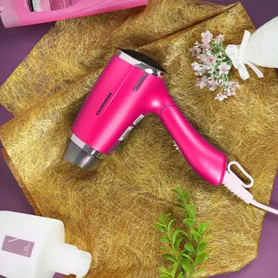 Olsenmark 850 W Travel Hair Dryer with Foldable Handle, 2 Speed Control, Overheat Protection and Compact, Lightweight, Travel Friendly,Salon and at Home Styling, Olsenmark OMH4101 - Pink