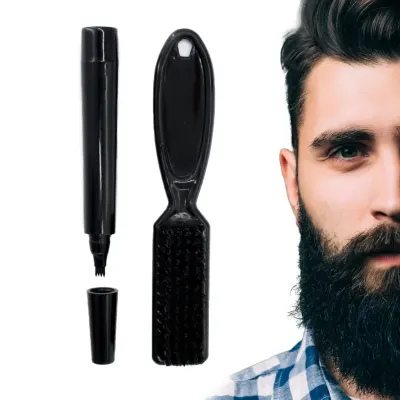 Generic Men's New Beard Filler Pencil Pen and Brush Kit