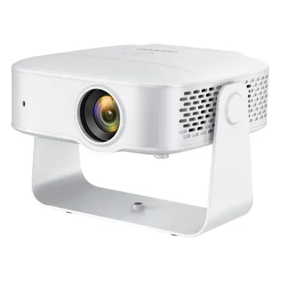 Porodo Raya Smart Android Projector 160 ANSI Lumens 720P HD 1080P Supported 45"-150" Display with 180° Handle Stand H723 CPU Dual-Band Wi-Fi and Bluetooth 5.2