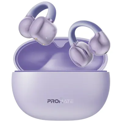Promate Open-Ear Clip-On True Wireless Earbuds with Touch Control, Lightweight Bluetooth TWS, 28-Hour Battery, Low Latency Game Mode, Clear Calls Open-Ear Clip-On True Wireless Earbuds with Touch Control, Lightweight Bluetooth TWS, 28-Hour Battery, Low Latency Game Mode, Clear Calls