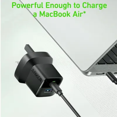 Anker 33W Wall Charger Dual Port USB-C and USB-A With USB-C to USB-C Charging Cable 3 feet, Anker B2331K11 - Black
