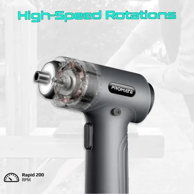 Promate 36-In-1 Wireless Rechargeable Screwdriver With 32 S2 Steel Bits | Promate Protools-31G