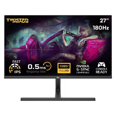 Twisted Minds 27-Inch Flat QHD 2K 2560x1440 Fast IPS Gaming Monitor 165Hz Refresh Rate 1ms Response Time HDR400 HDMI 2.1