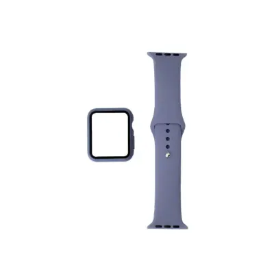 Generic 2in1 45mm Band&Case Slicone Watch Straps, Granny Grey (Only Straps)